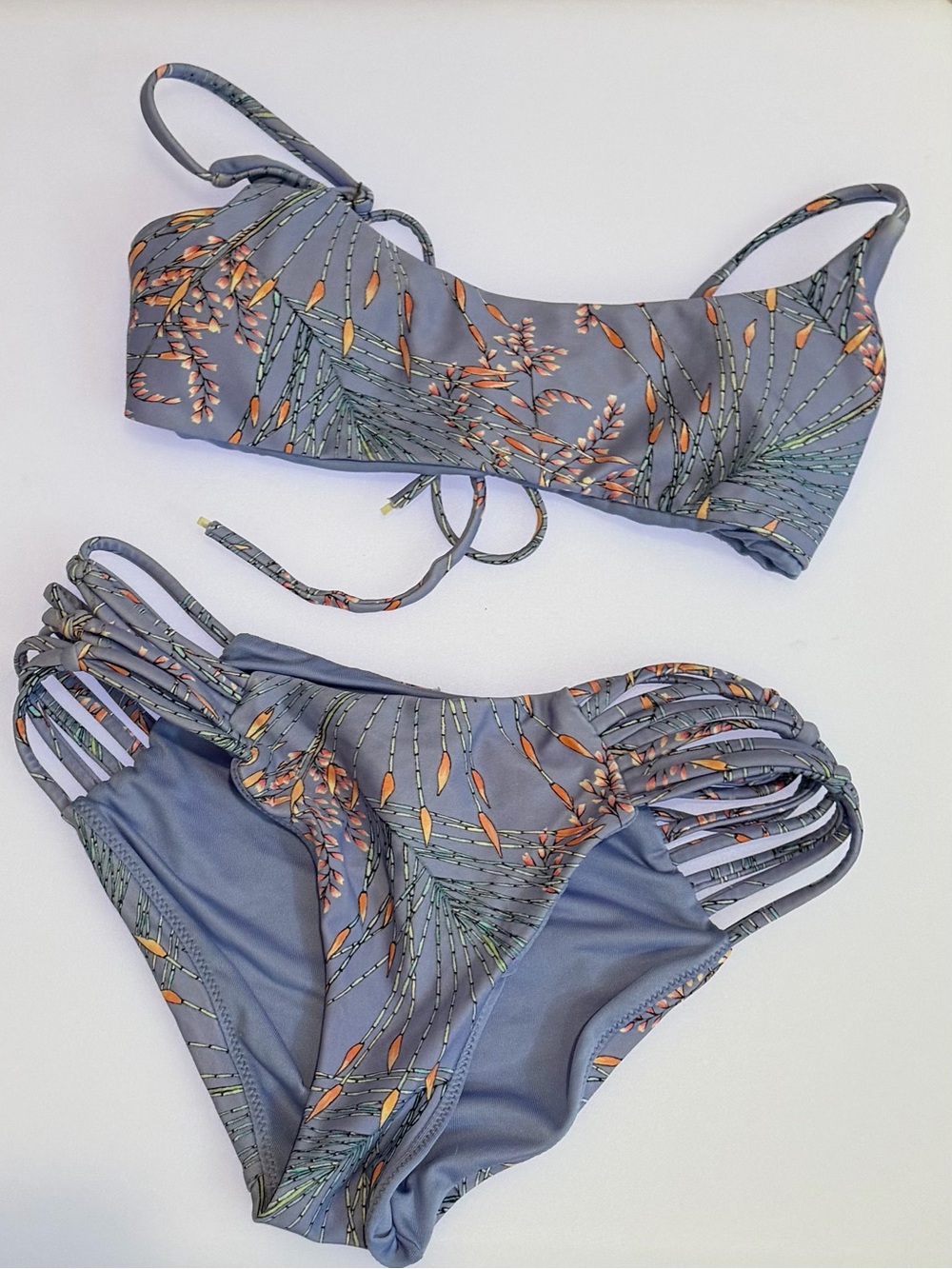 O'neill Strappy Two-Piece Bikini Set in Slate Floral